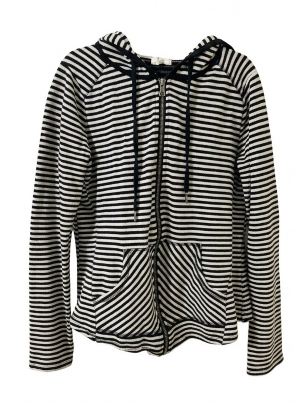 Cable & Gauge Size Small Striped Hooded Full Zip Sweatshirt Jacket